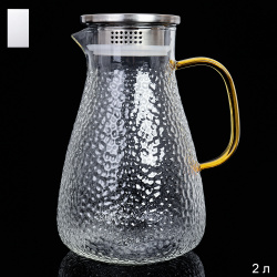 Кувшин 2000 мл стеклянный / LCWJ7704 /уп 36/ Металлическая крышка