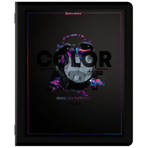 Тетради ДЭК А5 48 л. КОМПЛЕКТ 5 шт. BRAUBERG скоба, клетка, матовая ламинация, выборочный лак, MAJESTIC BLACK, 404953