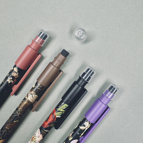 Карандаш механический 0,7 мм, BRUNO VISCONTI "Flora.Black night", корпус ассорти, ластик, 21-0077/01