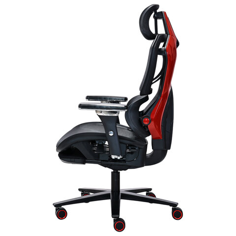 Кресло ATRONE "Optimus ER-707", адаптивный механизм со слайдером, сетка, черный/красный, 532968