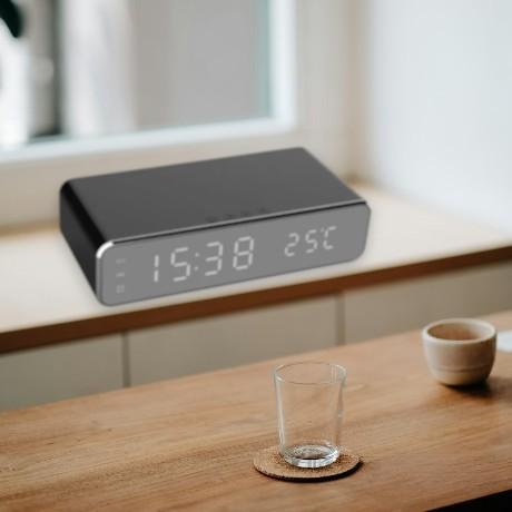 Часы электронные настольные Karmon с беспроводной зарядкой / УЦЕНКА