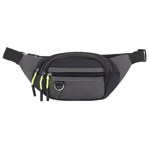 Сумка на пояс HEIKKI PROMPT (ХЕЙКИ), 2 отделения, регулируемый ремень, карман-антивор, черная, 37х14х5 см, 273928