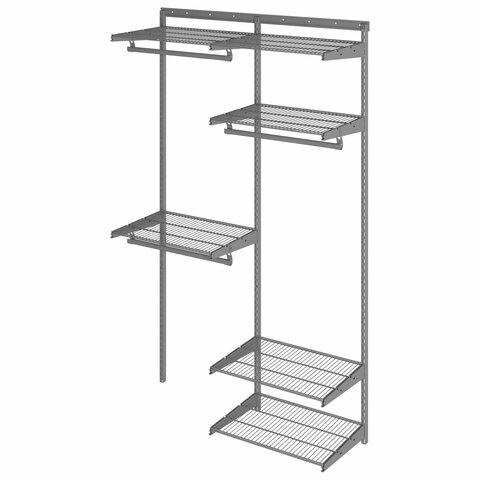 Гардеробная система OPTIMA G120 (в2050*ш1240*г450мм), 6 полок, 3 штанги, графит, S70299916515