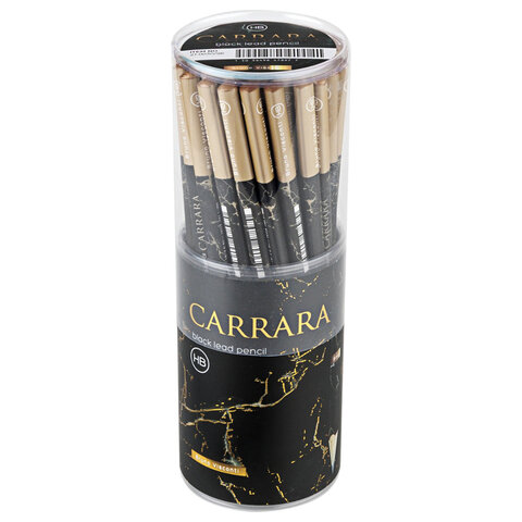 Карандаш чернографитный BRUNO VISCONTI, 1 шт., "Carrara Black", НВ, заточенный, трехгранный, 21-0030/96