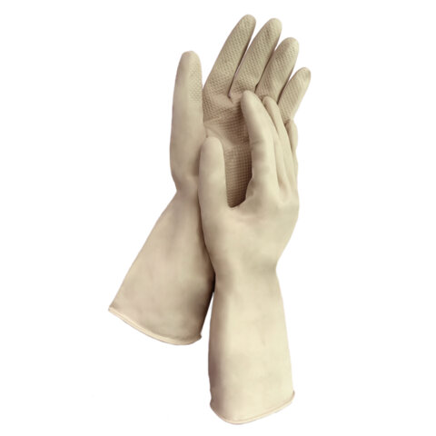 Перчатки МНОГОРАЗОВЫЕ латексные LAIMA "ULTRA" СВЕРХПРОЧНЫЕ, бежевые, размер L (большой), вес 100 г, 700548
