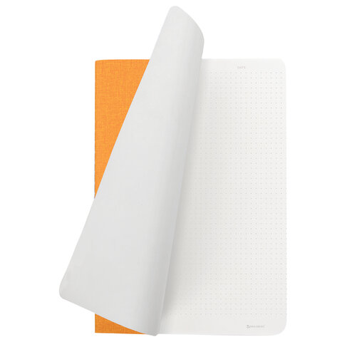 Тетрадь 60 л. в точку обложка кожзам под рогожку, сшивка, B5 (179х250мм), ЖЕЛТЫЙ, BRAUBERG BRIGHT, 403848