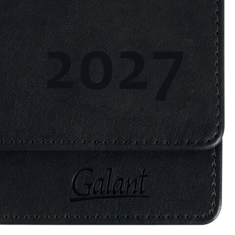 Планинг датированный 2027, 305х140 мм, GALANT "Ritter", под кожу, черный, 118208