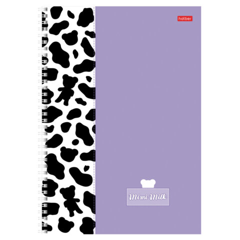 Тетрадь А4 96л. HATBER гребень, клетка, матовая ламинация, Mimimilk (микс в спайке), 087004, 96Т4лВ1гр