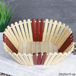 Корзина прямоугольная 25х20 см / B345 /уп 120/ Бамбук