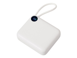 Внешний аккумулятор со встроенным кабелем «Liri», QC/PD, 10000 мАч, Цвет теплый белый