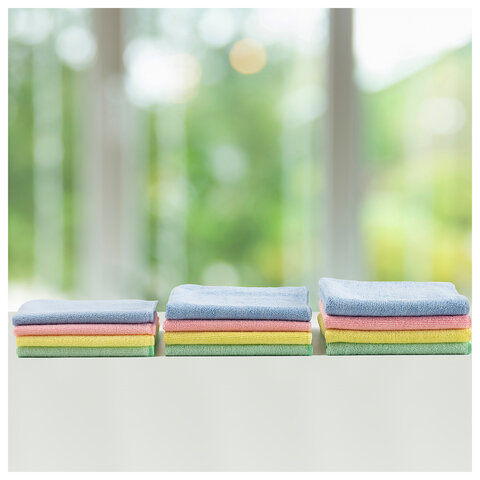 Салфетки VILEDA "МикроТафф Бейс" КОМПЛЕКТ 5шт, микрофибра, зеленый, 36*36см, 174180