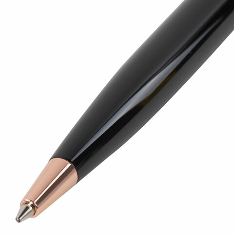 Ручка подарочная шариковая GALANT "Aldo", корпус черный, детали розовое золото, узел 0,7 мм, линия письма 0,5 мм, 144167