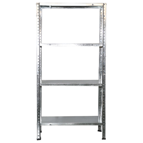 Стеллаж металл BOOMHOUSE (БУМХАУС) 1200x600x300 мм, 4 полки, нагрузка на стеллаж до 120 кг, серебристый, 291417