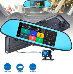 Видеорегистратор зеркало HD Touch Dual Lens Driving Recorder, сенсорный экран, с камерой заднего обзора, тонкий