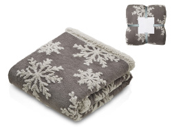 Плед Snowflake новогодний с капюшоном, Цвет серый