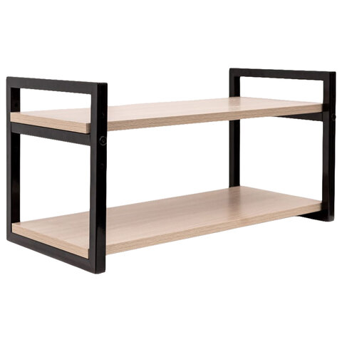 Полка BRABIX "SMART WS-002", 580х290х300 мм, ЛОФТ, 2 полки, металл/ЛДСП ясень шимо светлый, 641951