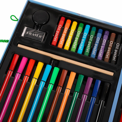 Набор ЮНОГО ХУДОЖНИКА "ОРЕЛ" для рисования и творчества в кейсе ЮНЛАНДИЯ, 75 предметов, 665674