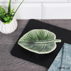 Соусник 14х10х2,5 см Лист / SWR-32 /уп 68/