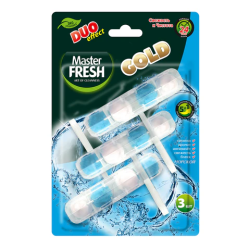 Блок туалетный подвесной твердый 3 шт. x 50 г, MASTER FRESH GOLD DUO EFFECT 5 в 1 "Морской", С0007434