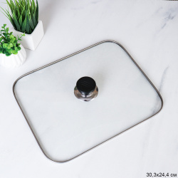 Крышка стеклянная прямоугольная 30,3х24,4 см / KF-4526 /уп 24/