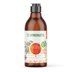 Гель для душа 380 мл SYNERGETIC "Карамельное яблоко и ваниль", натуральный, биоразлагаемый, 400005