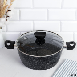 Кастрюля-жаровня 5,3 л с антипригарным покрытием / GL-676-5 /уп/ без упаковки/ 26 см