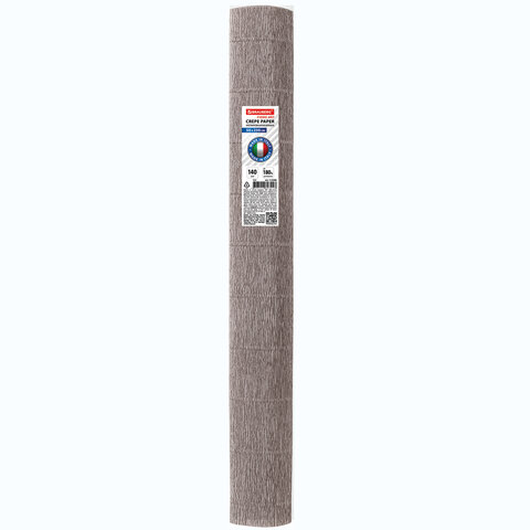 Бумага гофрированная/креповая (ИТАЛИЯ) 140 г/м2, 50х250 см, серая (904), BRAUBERG FIORE, 112598