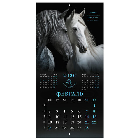 Календарь настенный перекидной 2026 г., BRAUBERG, 12 листов, 28,5х28,5 см, "Символ года", 116928