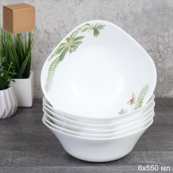 Набор суповых квадратных тарелок 6 штук 550 мл 152 мм тарелка глубокая / FSW-65XN (6750) /уп 6/10/ 740218