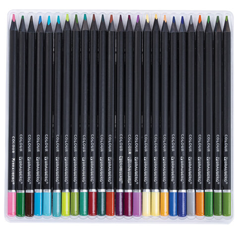 Карандаши цветные чёрное дерево BRAUBERG BLACK WOOD, 100 цветов, мягкий грифель 3 мм, 182045