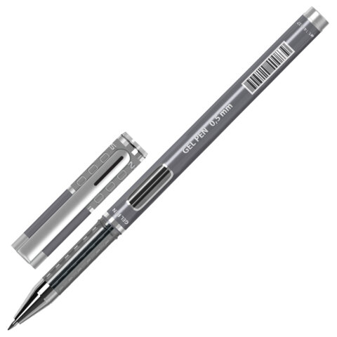 Ручка гелевая BRAUBERG "GEL ONE", ЧЕРНАЯ, стандартный узел 0,5 мм, линия письма 0,35 мм, 144037