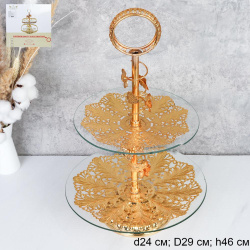 Ваза для фруктов 2-х ярусная / G-907 /уп 10/