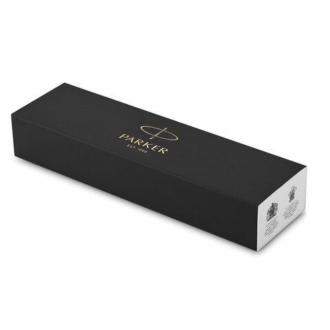 Ручка перьевая PARKER "Jotter Originals Black Chrome CT", корпус черный, детали из нержавеющей стали, синяя, 2096894