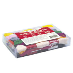 Нитки для вышивания (мулине), набор 25 цветов, 10 м, хлопок, DEVELIA (Девелиа), 665678