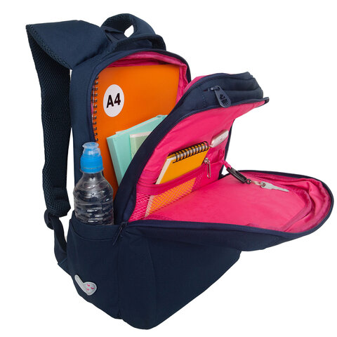 Рюкзак GRIZZLY школьный, анатомическая спинка, 2 отделения, для девочек, "VELVET BOW", 39х26х17 см, RG-566-5/2