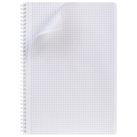 Тетрадь А4 96 л., HATBER, гребень, клетка, Soft-touch ламинация, SoloMatte "Черный бархат", 092879, 96Т4лВ1гр