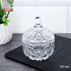 Сахарница 100 мл бочонок резная / TG122 /уп 96/