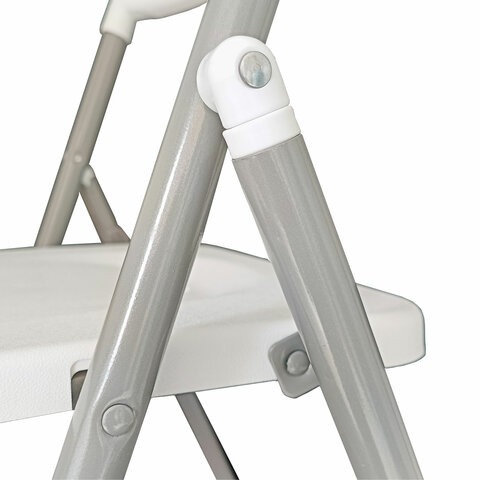 Стул складной BRABIX "Golf Lite CF-017", серебристый каркас, пластик белый, 532896