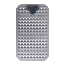 Коврик для ванны противоскользящий с теркой для ступней 70х40 см, серый, ПВХ, присоски, PRIMILA (ПРИМИЛА), 700374