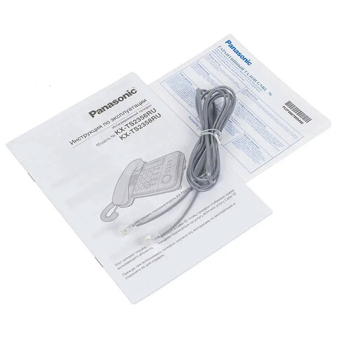 Телефон PANASONIC KX-TS2356RUB, черный, память 50 номеров, АОН, ЖК-дисплей с часами, тональный / импульсный режим