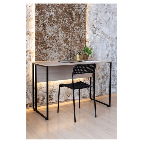 Стол BRABIX "SMART CD-019", 1180х600х770 мм, ЛОФТ, металл/ЛДСП ясень шимо светлый, каркас черный, 641947