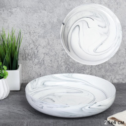 Блюдо глубокое круглое 21,3х4,2 см Мрамор / W-303 /уп 12/