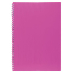 Тетрадь обложка пластик, А4 80л. гребень, клетка, HATBER, LINE NEON Розовая, 081545, 80Т4В1гр_03033