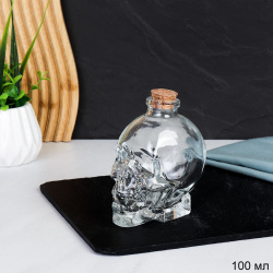 Графин-штоф Череп 100 мл / CH-100 /уп 90/ пробковая крышка