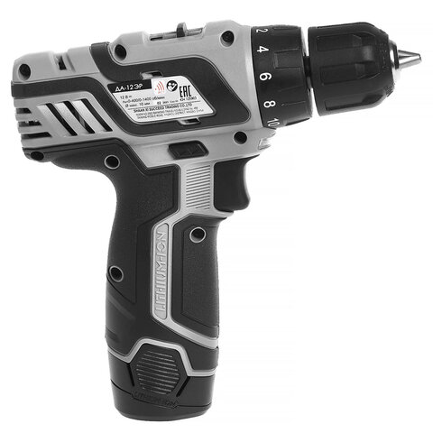 Дрель-шуруповерт безударная АККУМУЛЯТОРНАЯ, с двумя аккумуляторами 2 Ач, 18 В, ИНТЕРСКОЛ ДА-12ЭР, 434.2.2.20