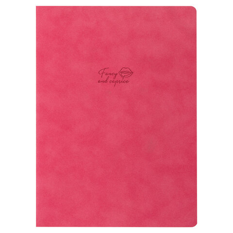 Тетрадь-скетчбук 60 л. обложка кожзам под замшу, сшивка, B5 (179х250мм), 70 г/м2, КОРАЛЛОВЫЙ, BRAUBERG CAPRISE, 403864