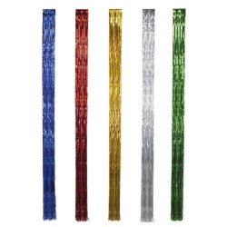 Дождик новогодний, ширина 200 мм, длина 1,5 м, ассорти 5 цветов, штрихкоды 73356, 73370, 73394, 73400, 73417, 20-150
