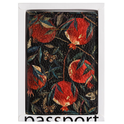 Обложка для паспорта BRUNO VISCONTI, экокожа, "FLORA. Гранат", 3-620/03