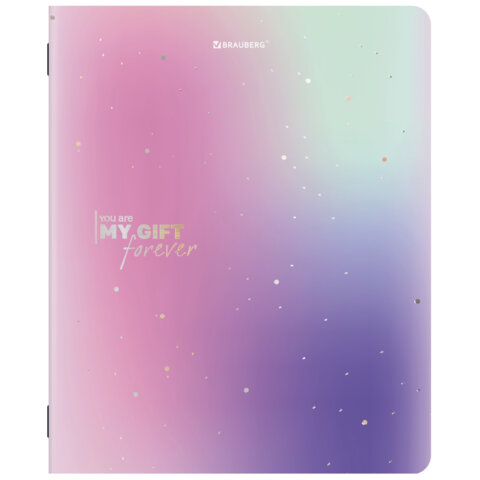 Тетради ДЭК А5 48 л. КОМПЛЕКТ 5 шт. BRAUBERG, скоба, клетка, матовая ламинация, фольга, "SHINE", 404962