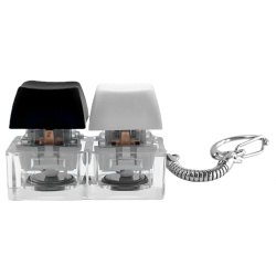 Брелок KeyDuo с LED подсветкой, чёрно-белый